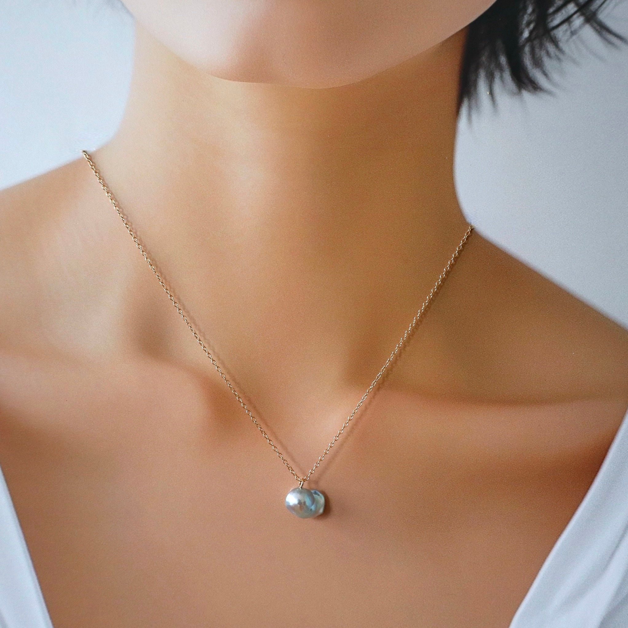 Natural Color Akoya Baroque Pearl Necklace (美羽 - Miu)