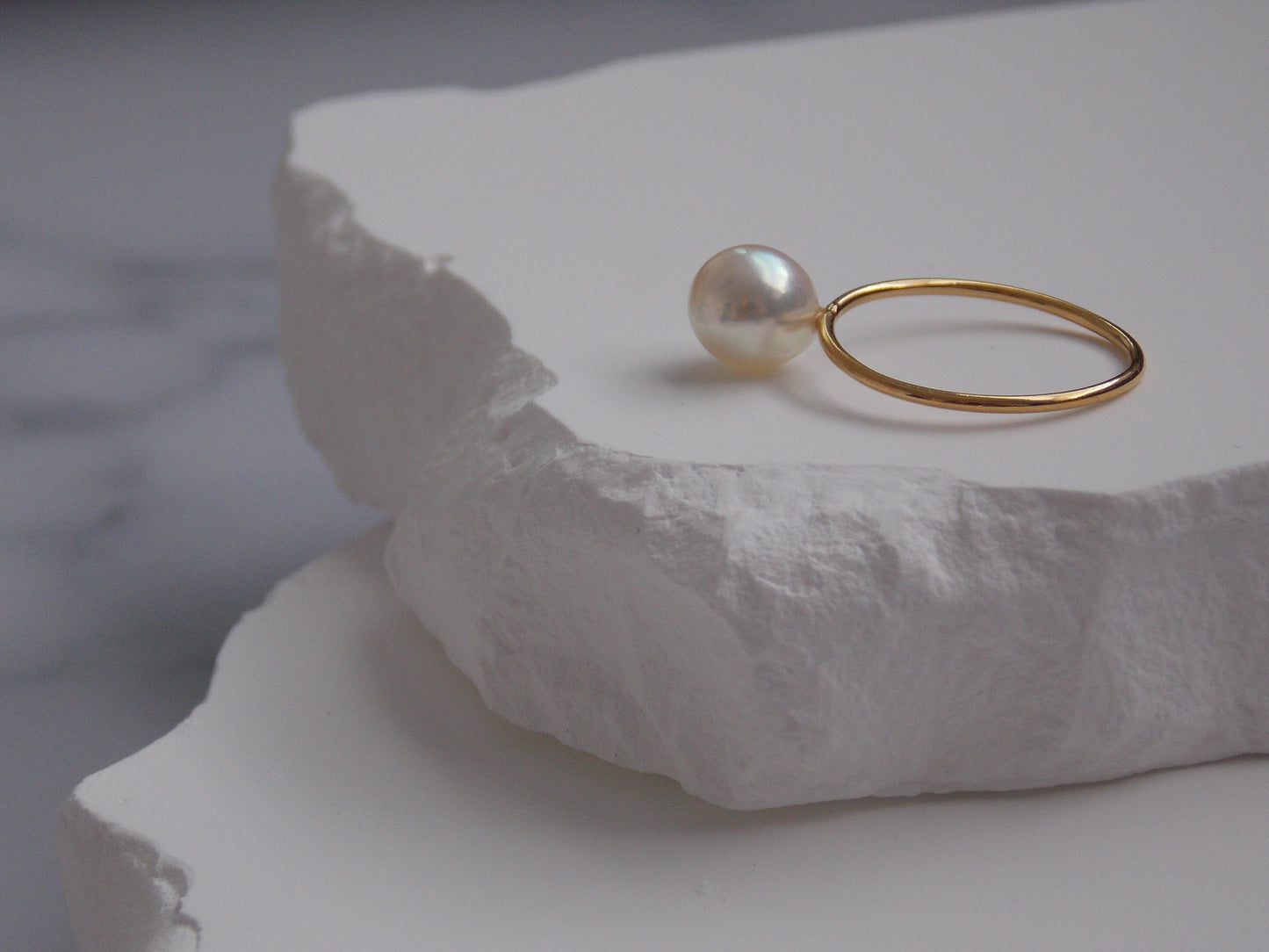 White Akoya Pearl Ring