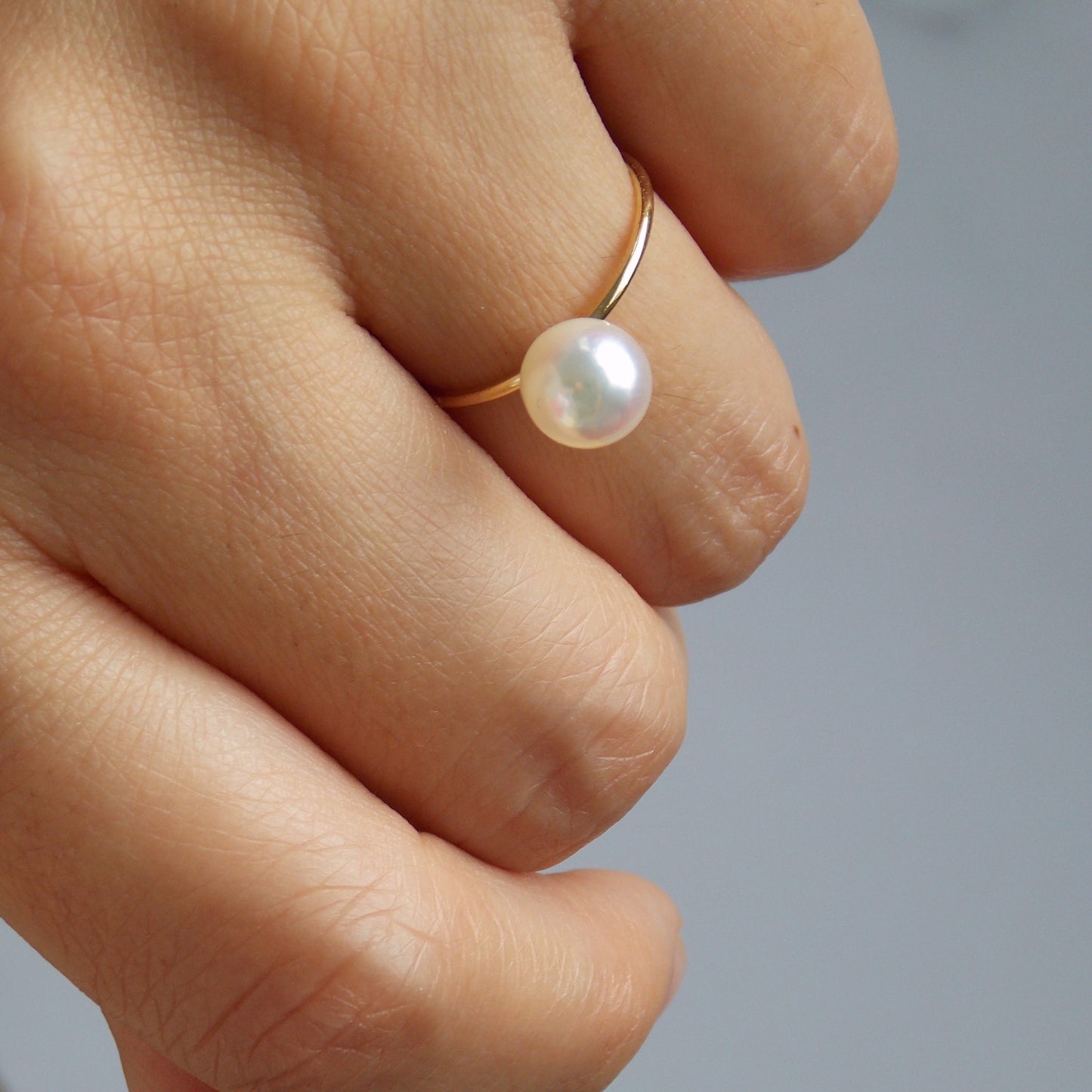 White Akoya Pearl Ring