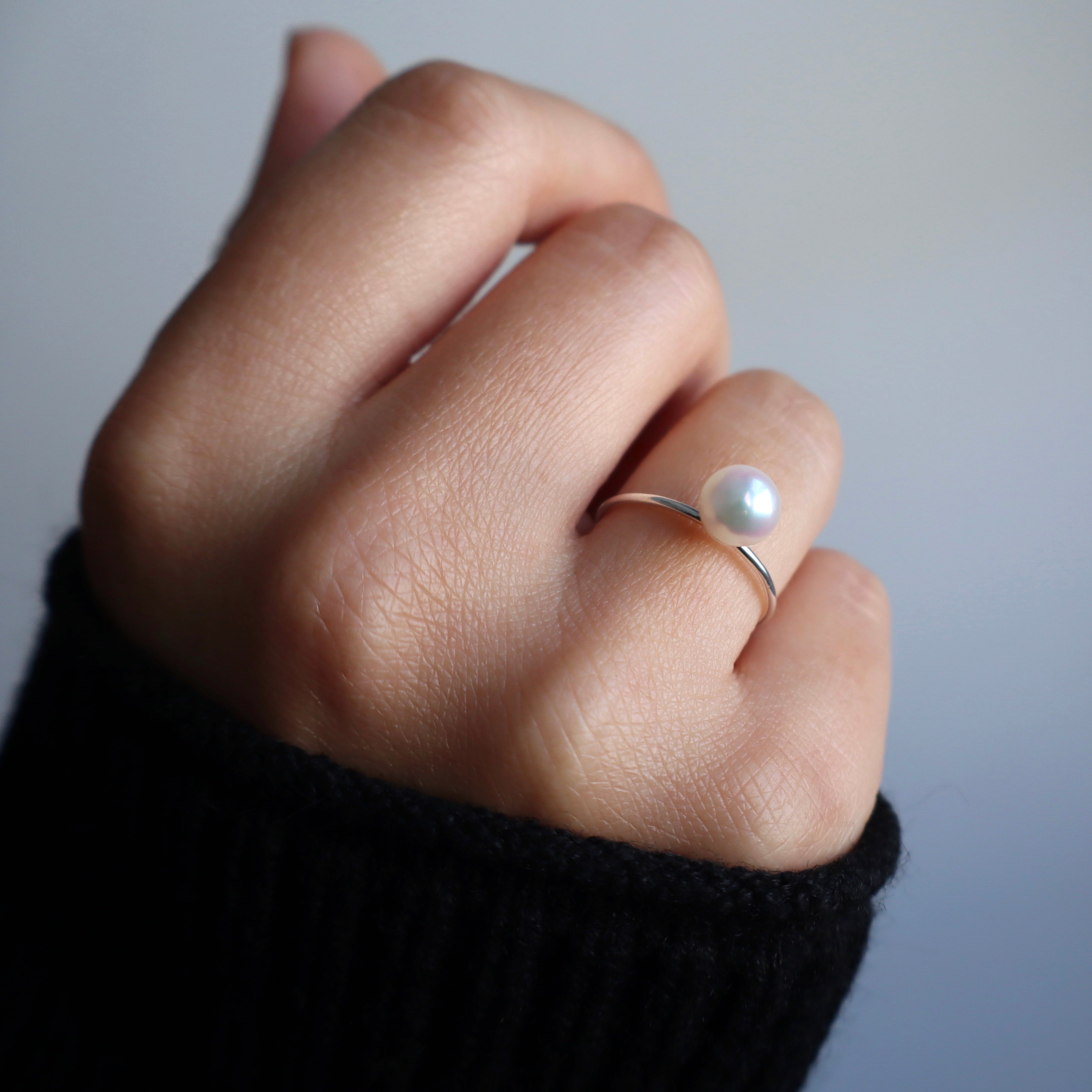 White Akoya Pearl Ring