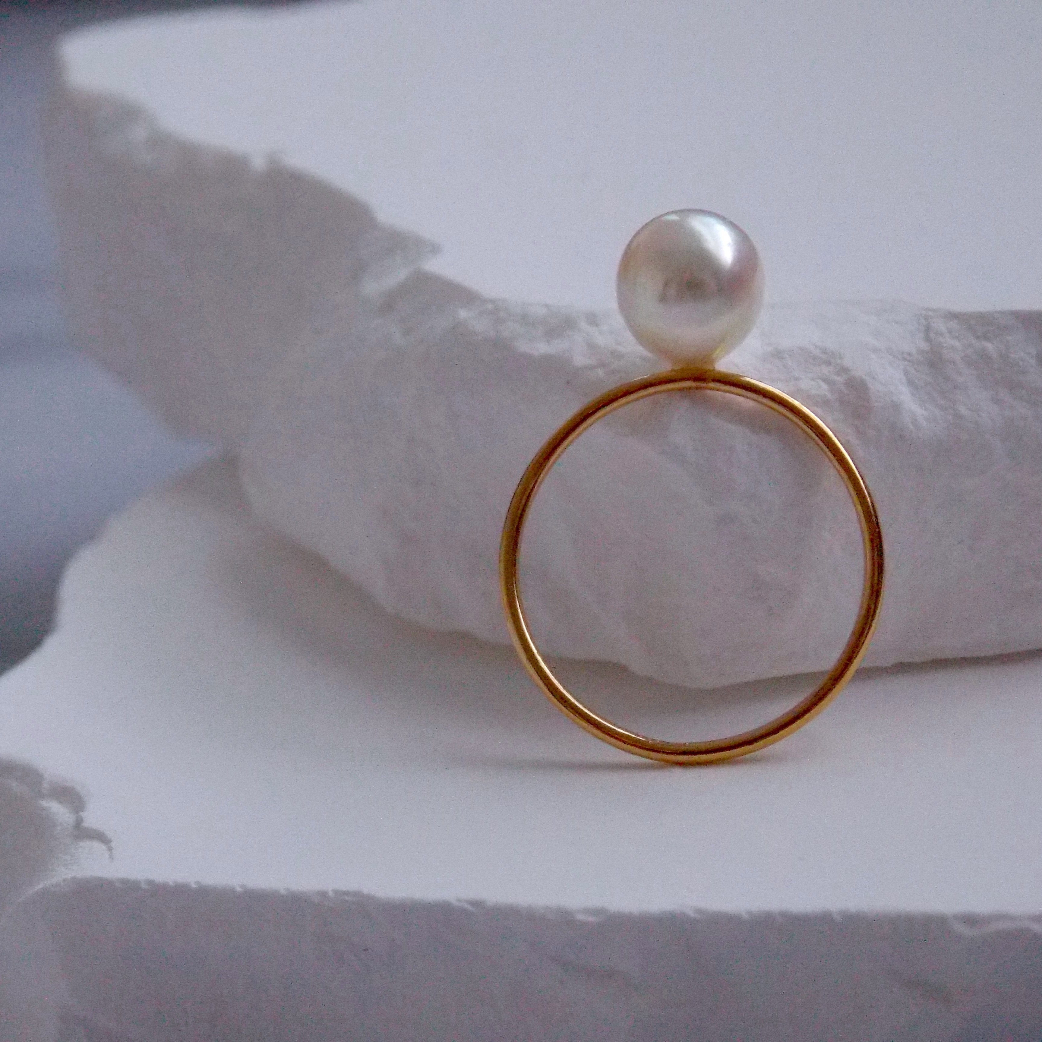 White Akoya Pearl Ring