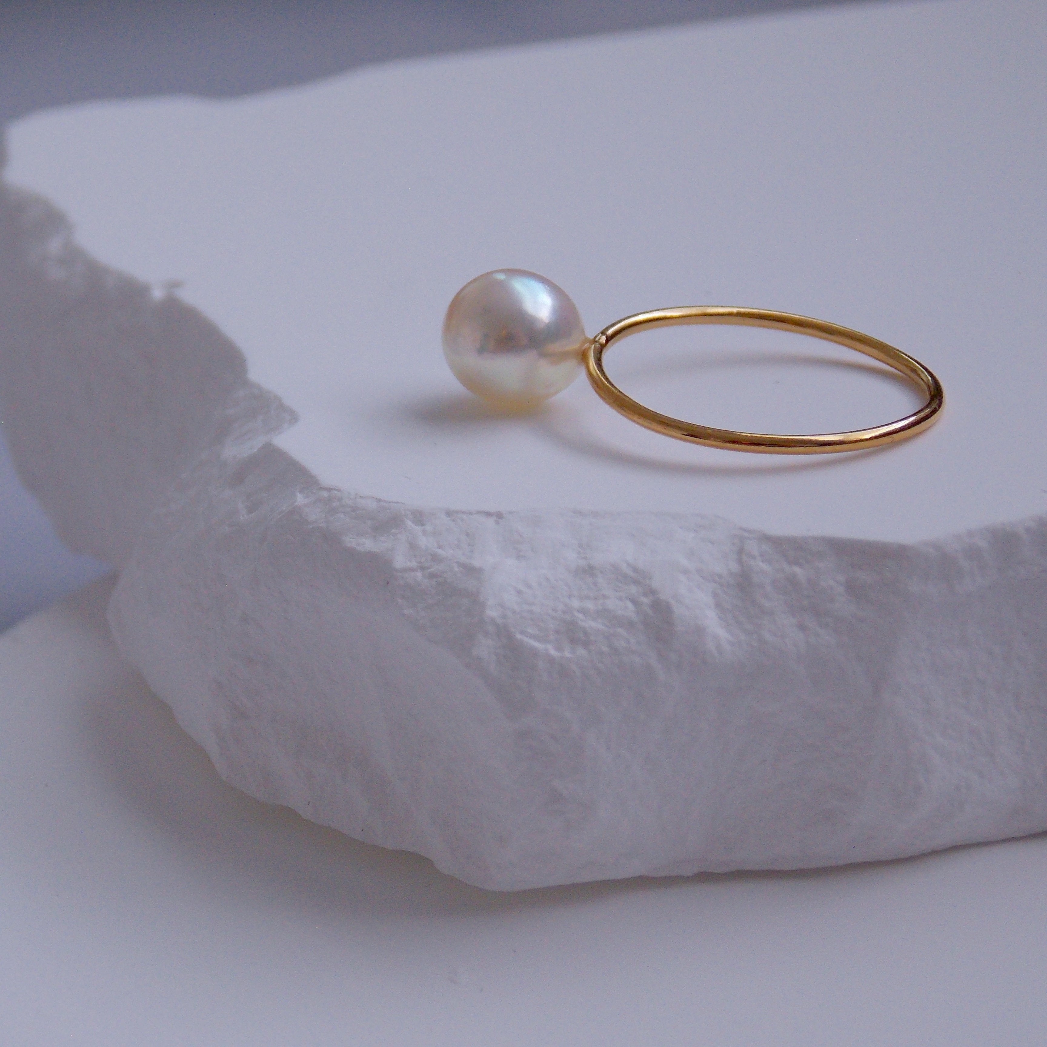 White Akoya Pearl Ring