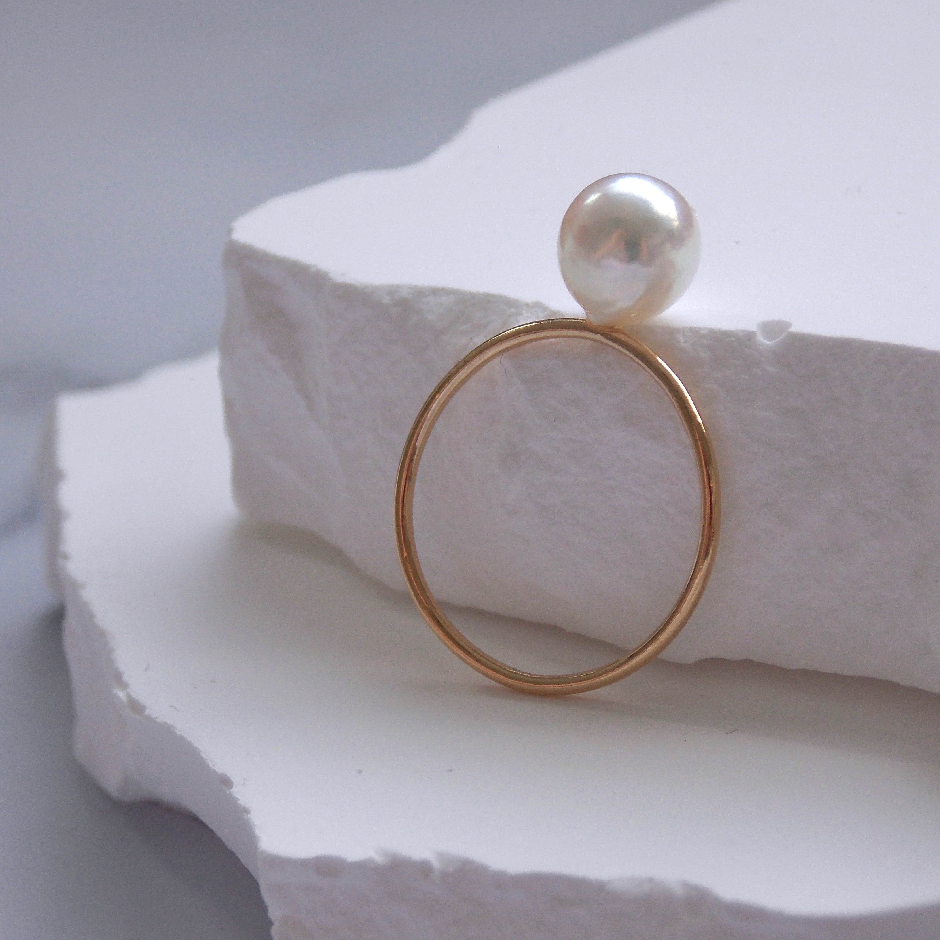 White Akoya Pearl Ring