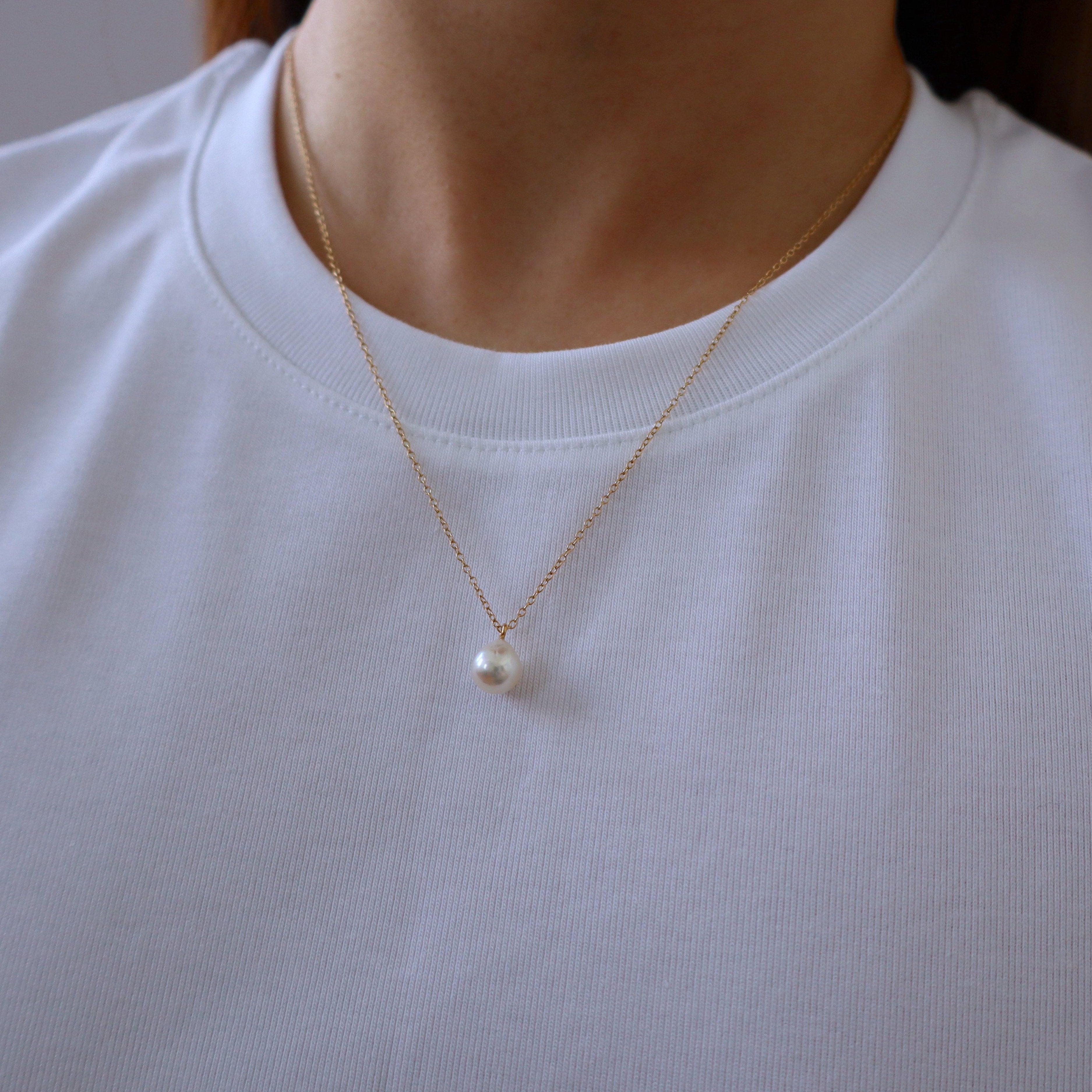 White Akoya Baroque Pearl Necklace