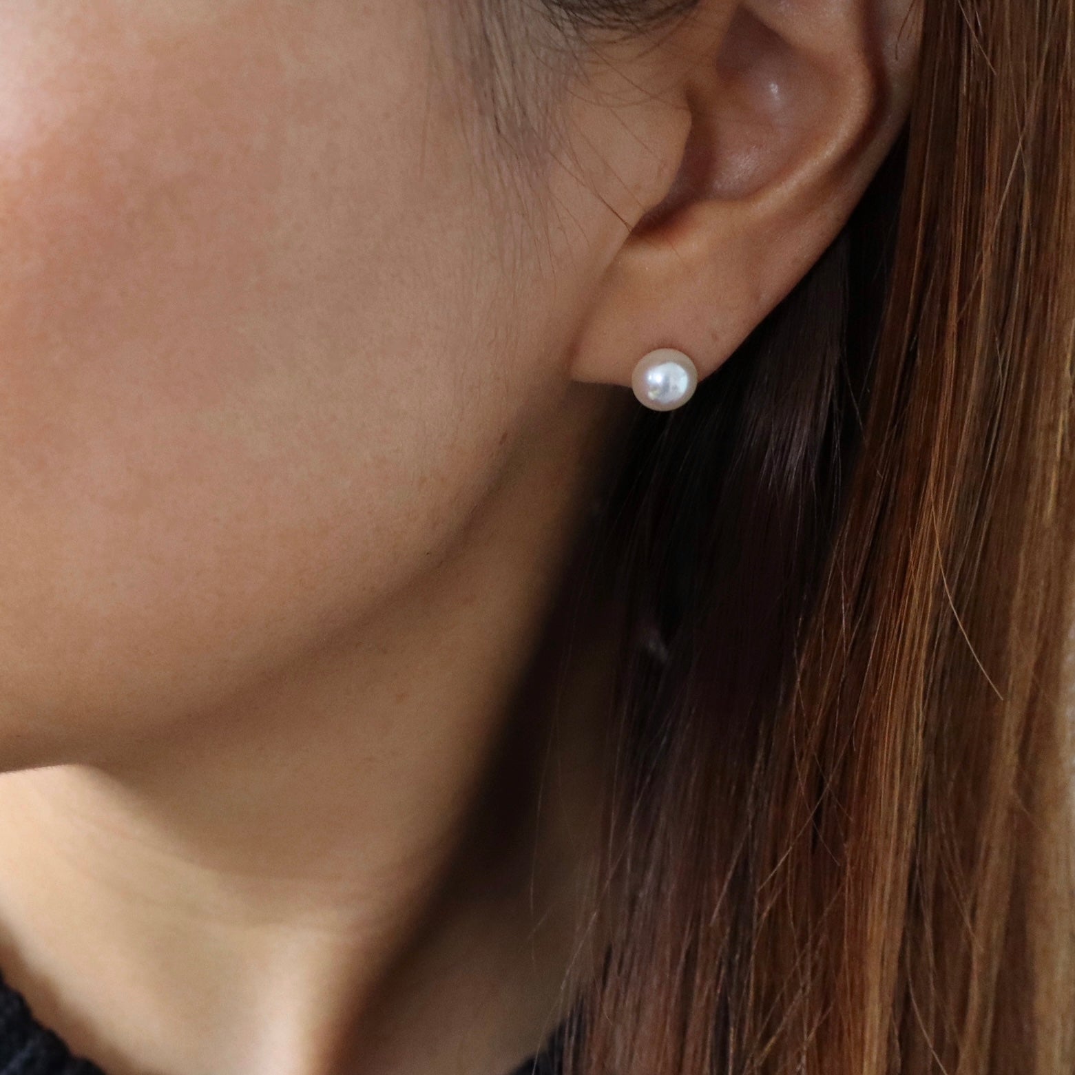 White Akoya Pearl Studs