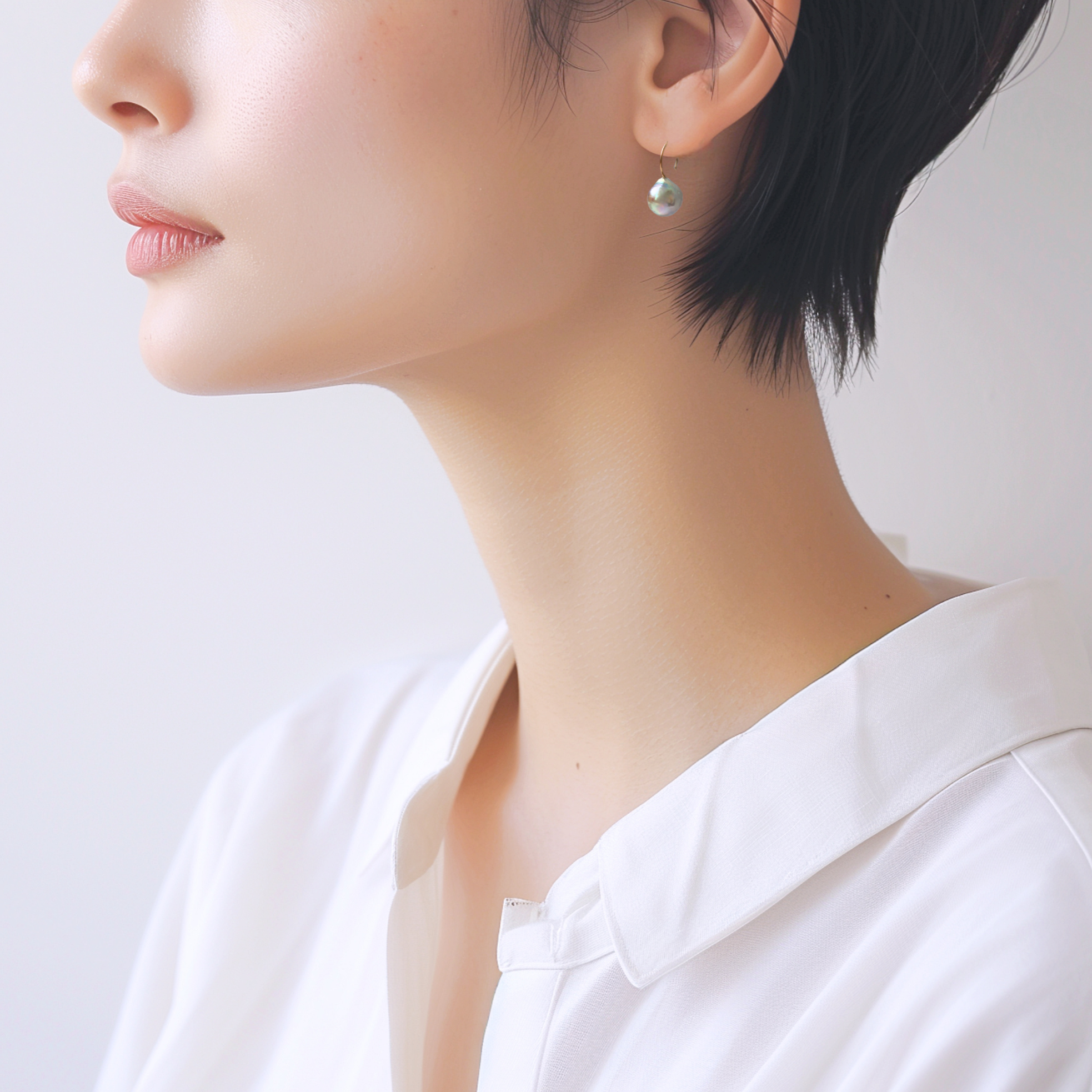 Natural Color Akoya Baroque Pearl Drop Earrings