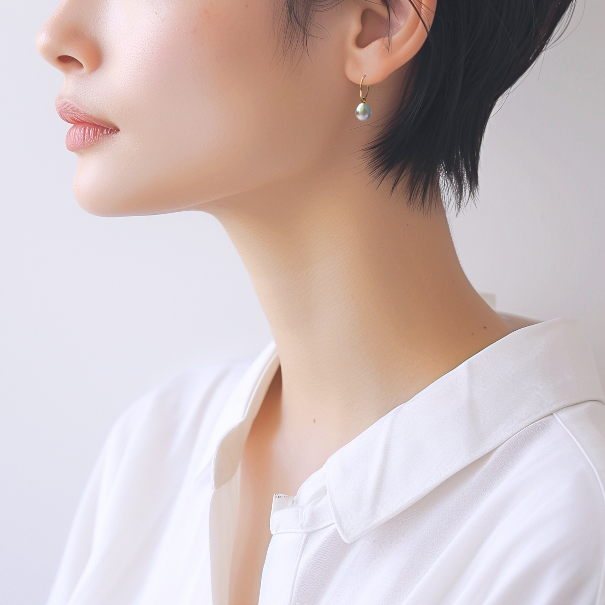 Natural Color Akoya Baroque Pearl Endless Earrings (14K Solid Gold)